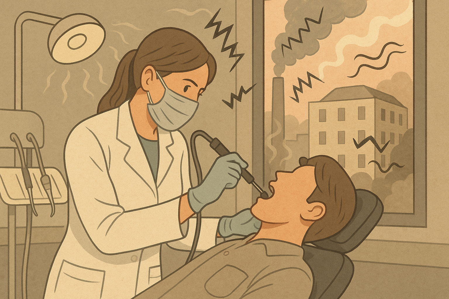 คลินิกทำฟันปลอม – เสียง แรงสั่นสะเทือน ฝุ่น และกลิ่น (พัทยา)